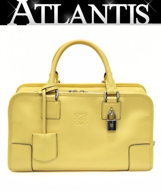 LOEWE Amazona 28 Leather Handbag Yellow Size ONE SIZE