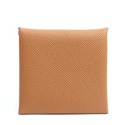 HERMES Bastia Epsom Leather Coin Purse Gold Size ONE SIZE