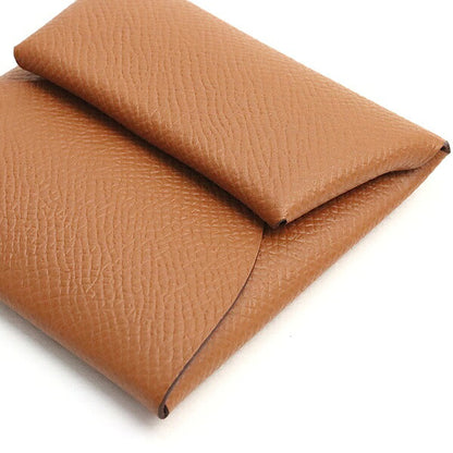 HERMES Bastia Epsom Leather Coin Purse Gold Size ONE SIZE