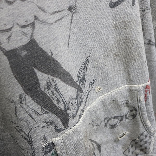 SAINT MICHAEL x Alexis Ross Drawing Hoodie Grey Size XL
