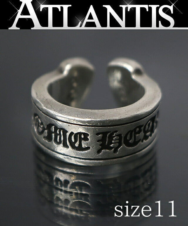 CHROME HEARTS Large Scroll Label Ring SV925 Size ONE Silver