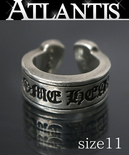 CHROME HEARTS Large Scroll Label Ring SV925 Size ONE Silver
