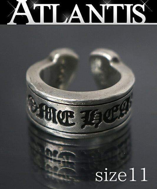 CHROME HEARTS Large Scroll Label Ring SV925 Silver Size US 6