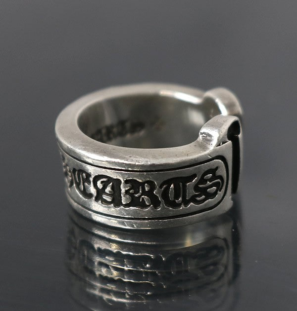 CHROME HEARTS Large Scroll Label Ring SV925 Size ONE Silver