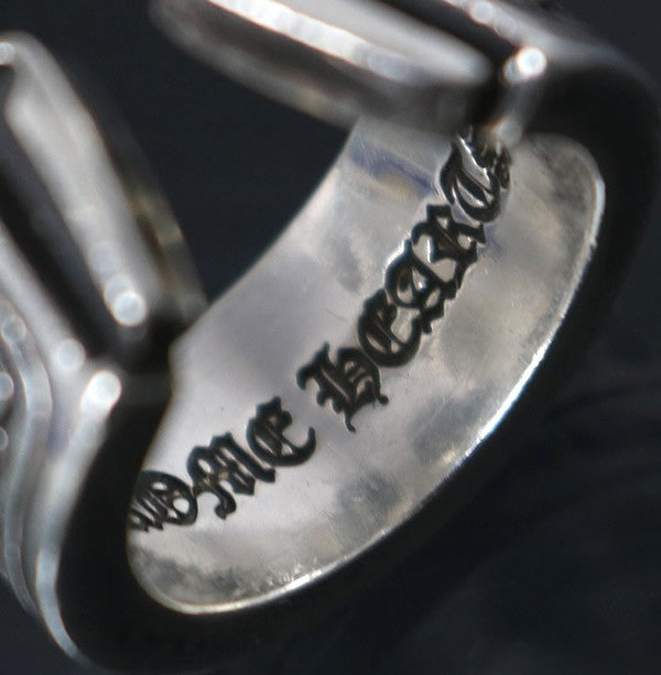 CHROME HEARTS Large Scroll Label Ring SV925 Size ONE Silver