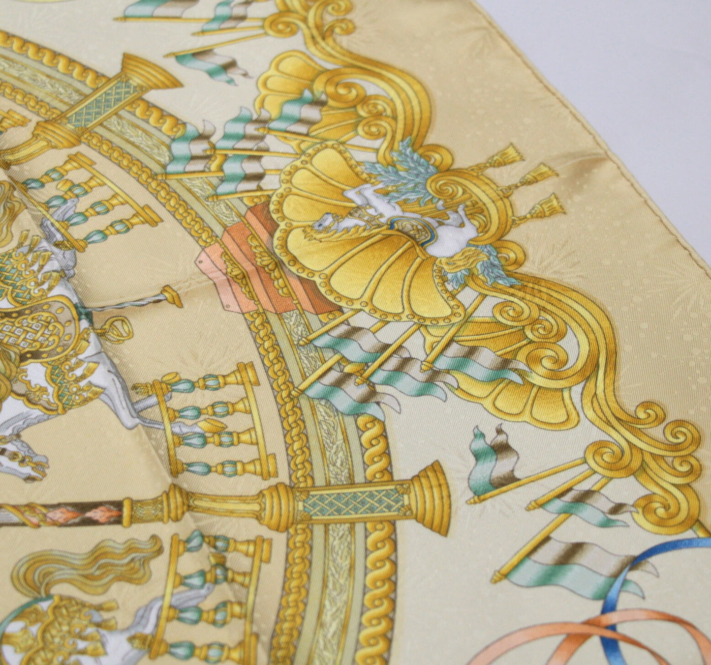 HERMES Carre 90 "Luna Park" Silk Scarf Beige Size ONE SIZE