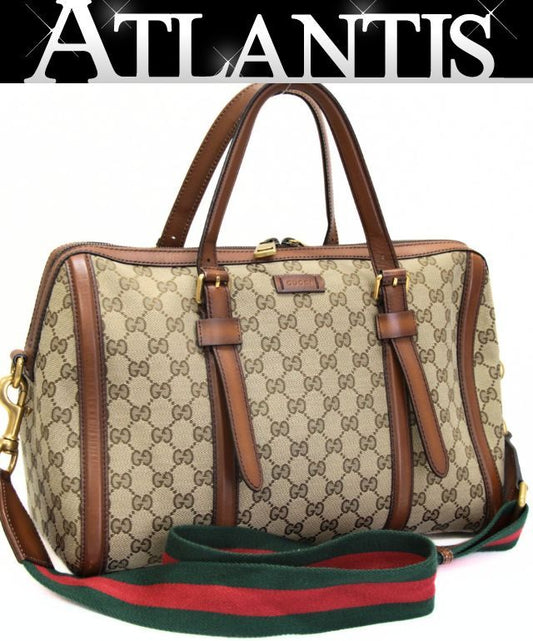 GUCCI Sherry Line GG Canvas 2-Way Boston Bag Size ONE SIZE
