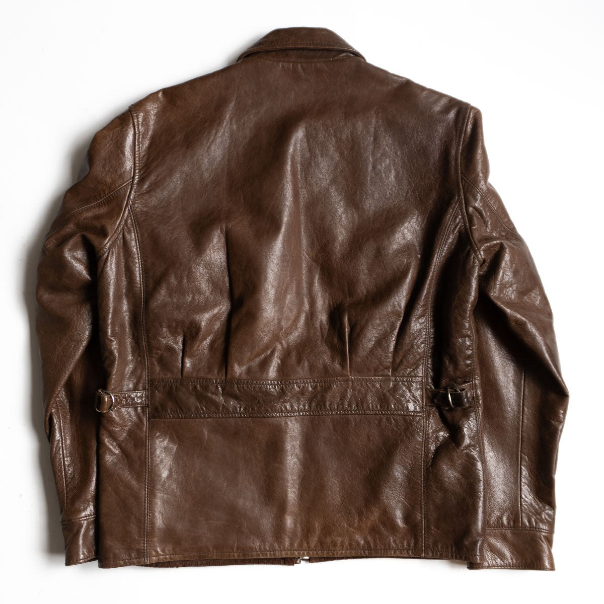 WEST RIDE Goatskin Leather Jacket Brown Size 38