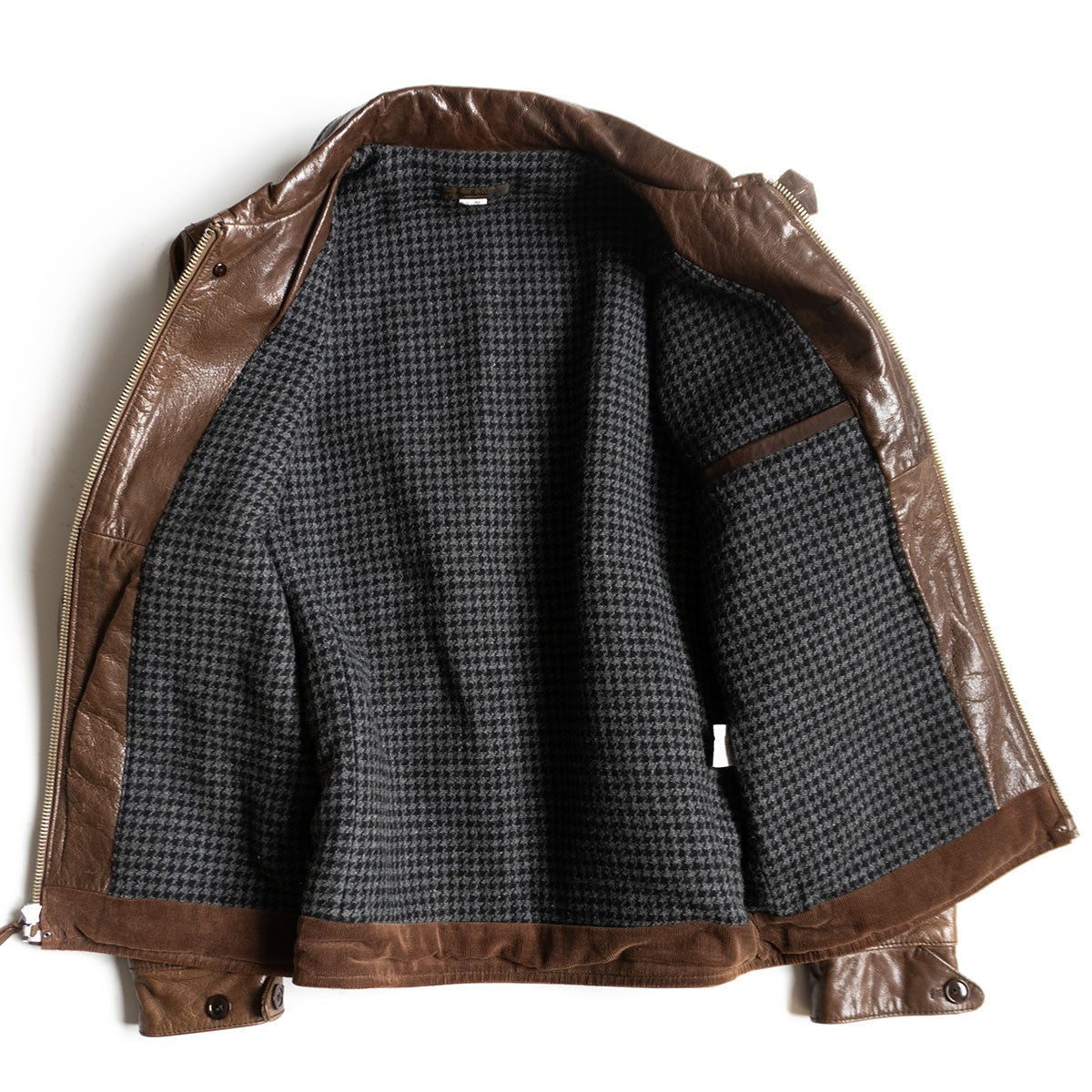 WEST RIDE Goatskin Leather Jacket Brown Size 38