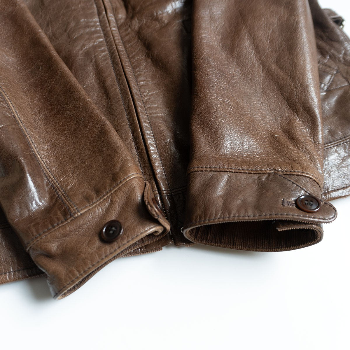 WEST RIDE Goatskin Leather Jacket Brown Size 38