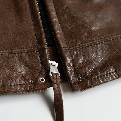 WEST RIDE Goatskin Leather Jacket Brown Size 38