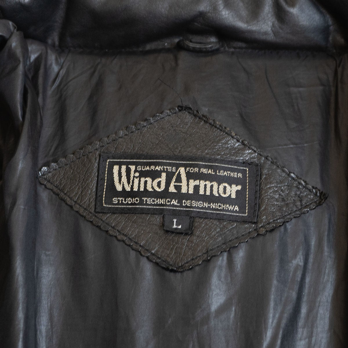 WIND ARMOR Leather Down Jacket Black Size L