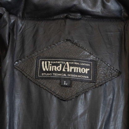 WIND ARMOR Leather Down Jacket Black Size L