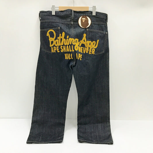 Bape A BATHING APE Back Embroidery Indigo Jeans Size XL