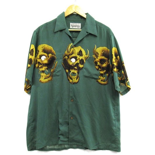 WACKO MARIA 21SS 56TATTOO STUDIO Hawaiian Shirt Green Size M