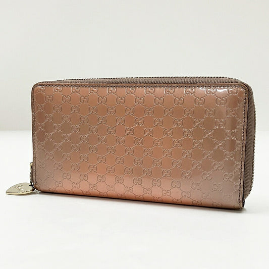 GUCCI Microguccissima Patent Wallet Pink