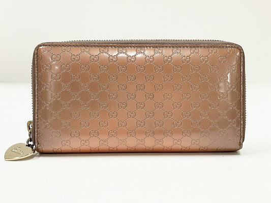 GUCCI Microguccissima Patent Wallet Pink