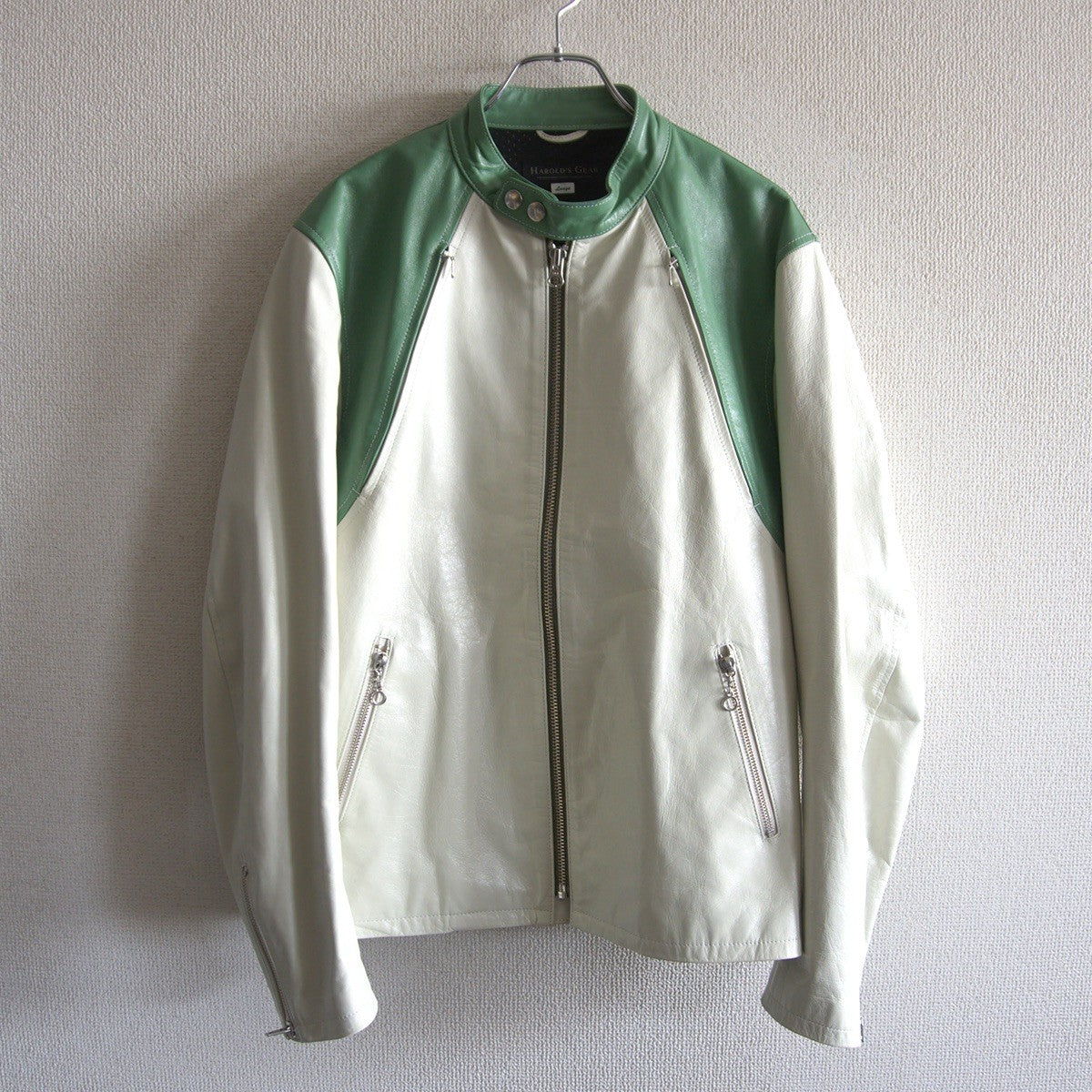 HAROLDS GEAR Horsehide Single Rider Jacket Green Size L