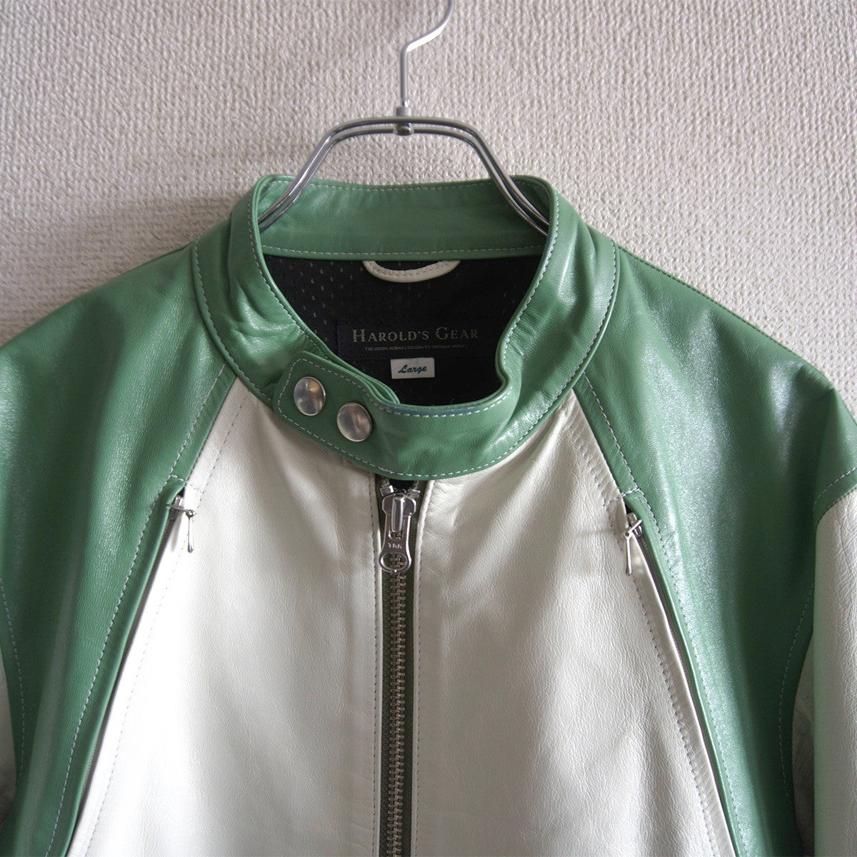 HAROLDS GEAR Horsehide Single Rider Jacket Green Size L