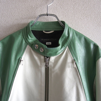 HAROLDS GEAR Horsehide Single Rider Jacket Green Size L