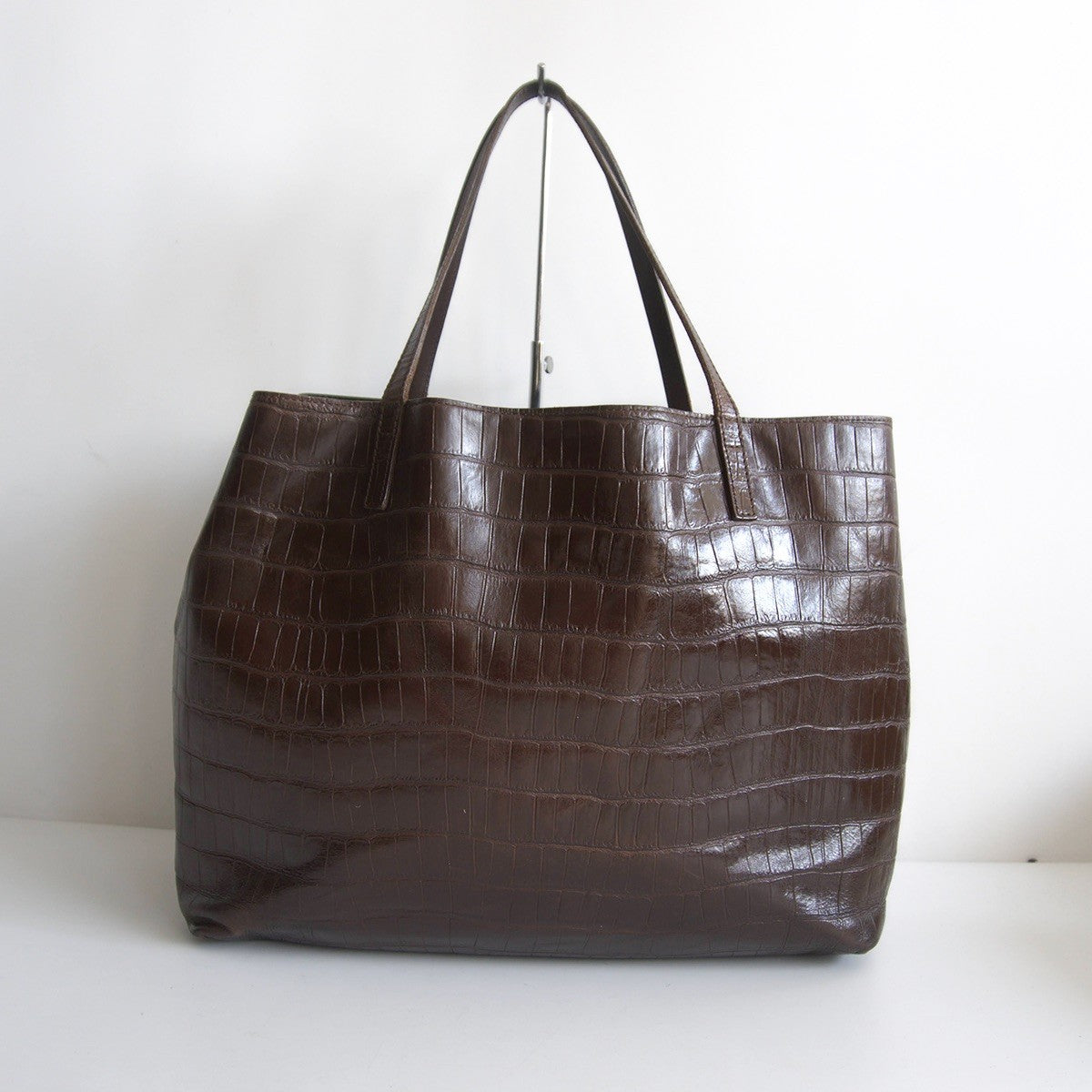 Felisi Croc-embossed Leather Tote Bag Brown