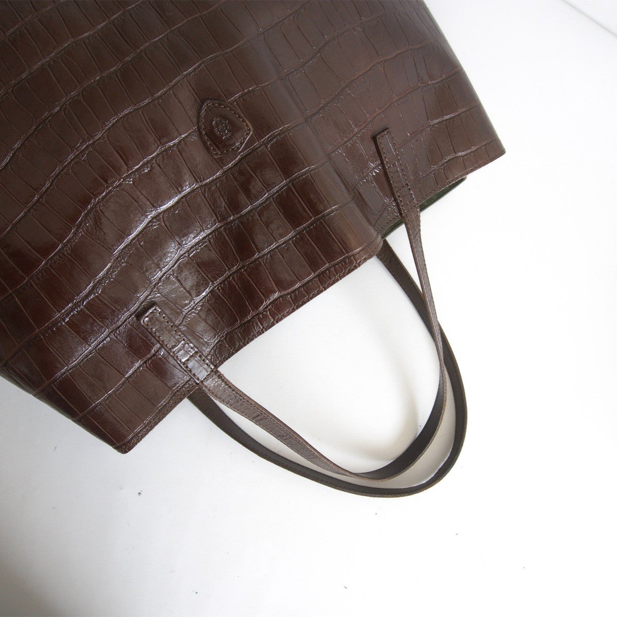 Felisi Croc-embossed Leather Tote Bag Brown