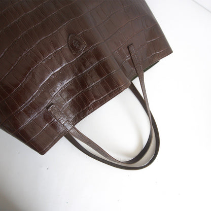 Felisi Croc-embossed Leather Tote Bag Brown