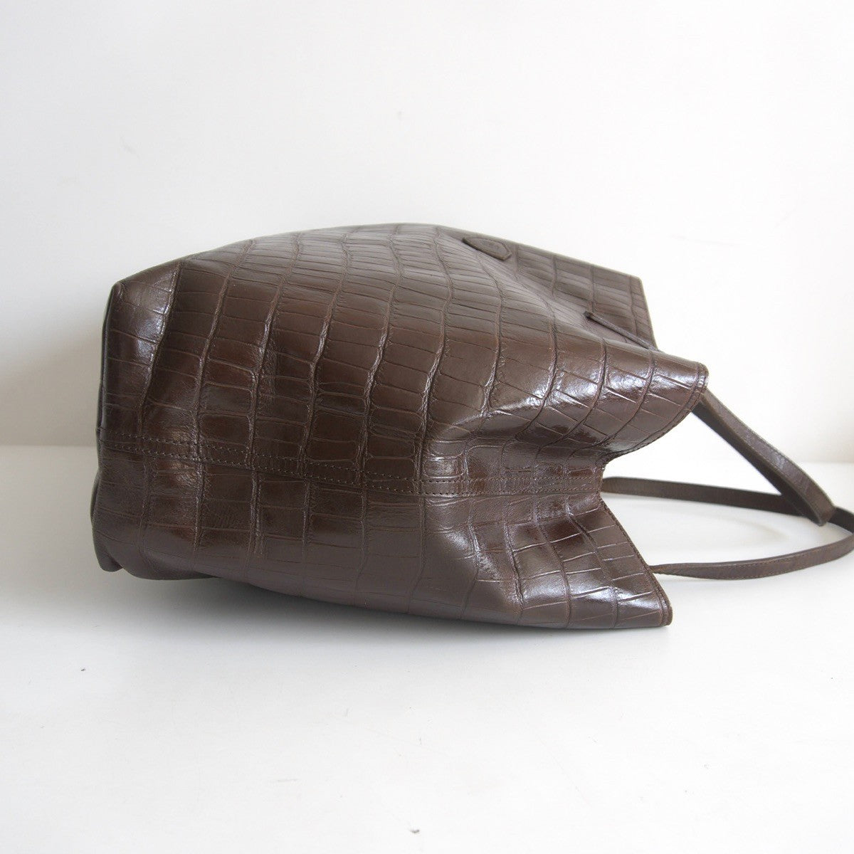 Felisi Croc-embossed Leather Tote Bag Brown