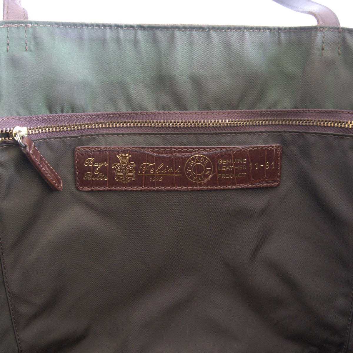 Felisi Croc-embossed Leather Tote Bag Brown