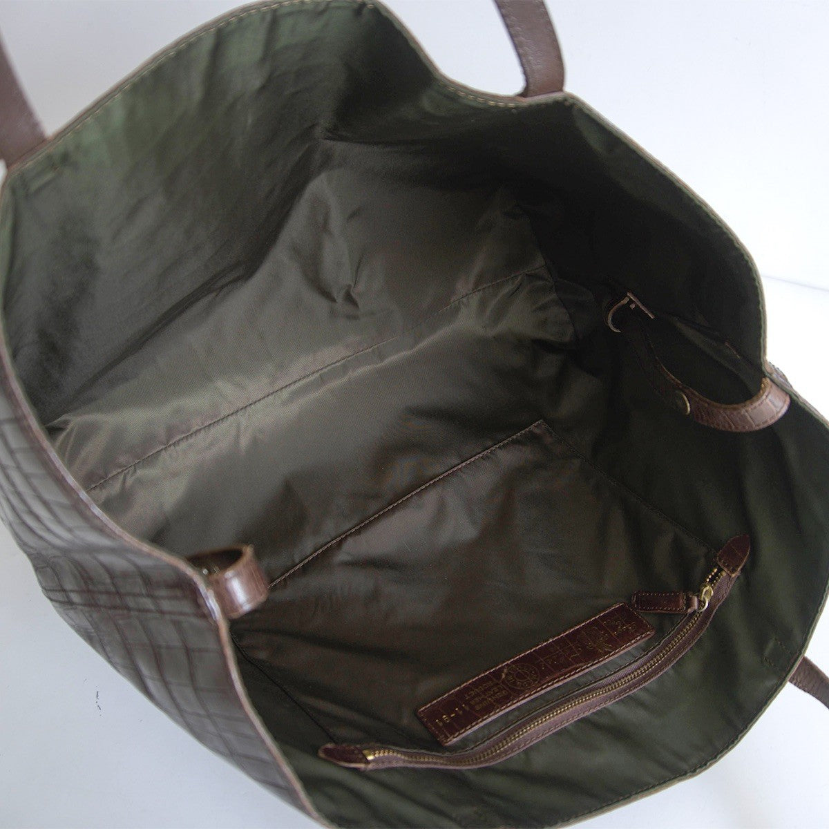 Felisi Croc-embossed Leather Tote Bag Brown