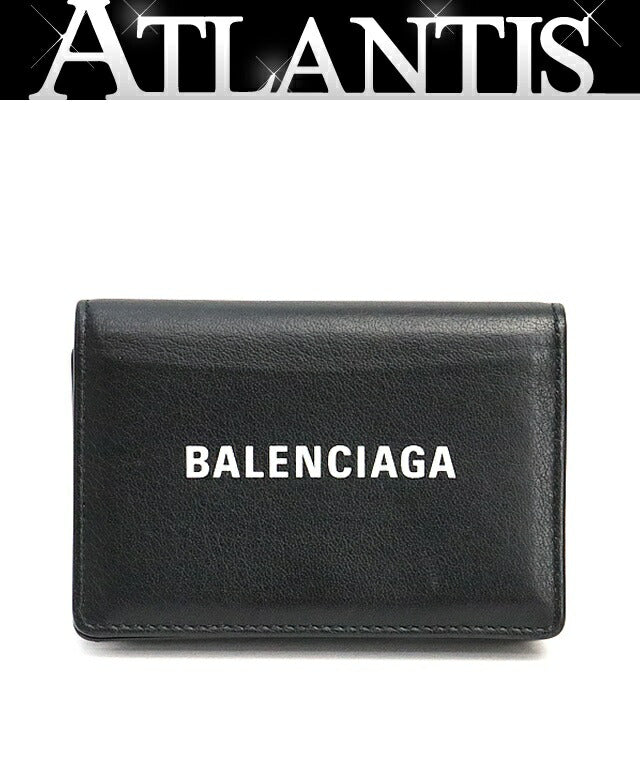 BALENCIAGA Everyday Leather Card Holder Black Card Case Size ONE SIZE