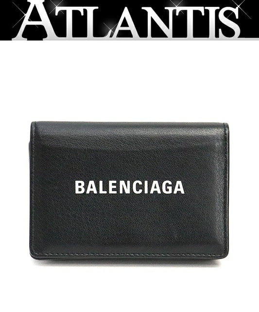 BALENCIAGA Everyday Leather Card Holder Black Card Case Size ONE SIZE