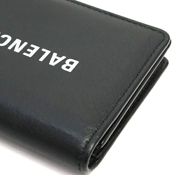 BALENCIAGA Everyday Leather Card Holder Black Card Case Size ONE SIZE