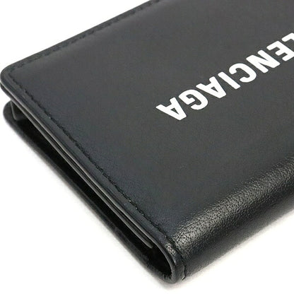 BALENCIAGA Everyday Leather Card Holder Black Card Case Size ONE SIZE