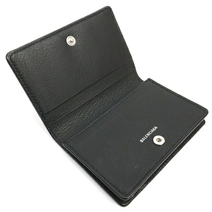 BALENCIAGA Everyday Leather Card Holder Black Card Case Size ONE SIZE