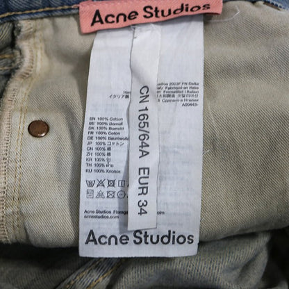 Acne Studios Wide Leg Denim Pants Blue Size 34