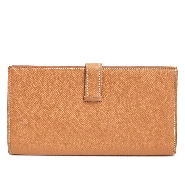HERMES Bearn Soufflet Epsom Wallet Gold Size ONE SIZE