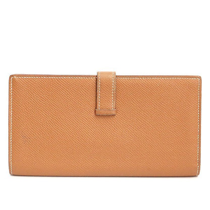 HERMES Bearn Soufflet Epsom Wallet Gold Size ONE SIZE