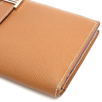 HERMES Bearn Soufflet Epsom Wallet Gold Size ONE SIZE