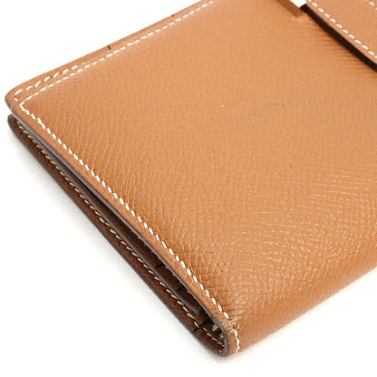 HERMES Bearn Soufflet Epsom Wallet Gold Size ONE SIZE