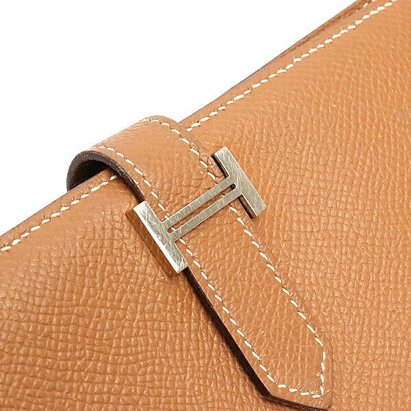 HERMES Bearn Soufflet Epsom Wallet Gold Size ONE SIZE