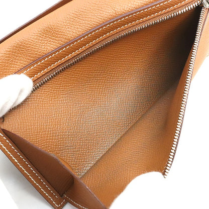 HERMES Bearn Soufflet Epsom Wallet Gold Size ONE SIZE