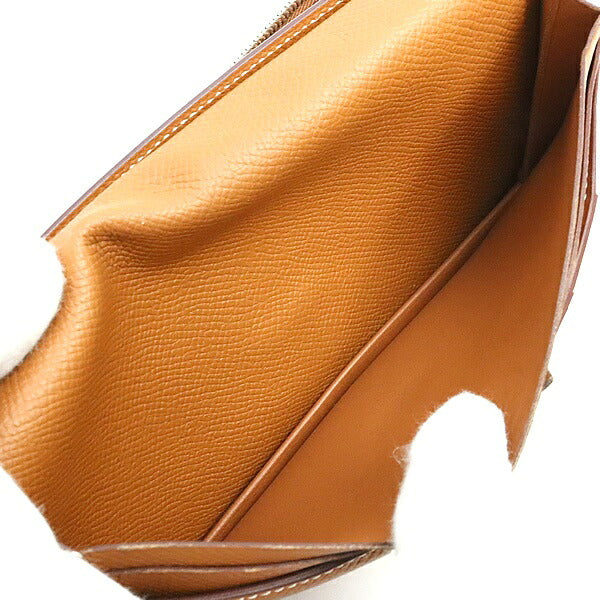 HERMES Bearn Soufflet Epsom Wallet Gold Size ONE SIZE