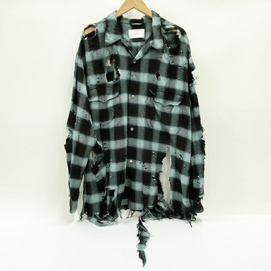SUGARHILL 23SS Distressed Burnt Ombre Blouse Blue Size 0