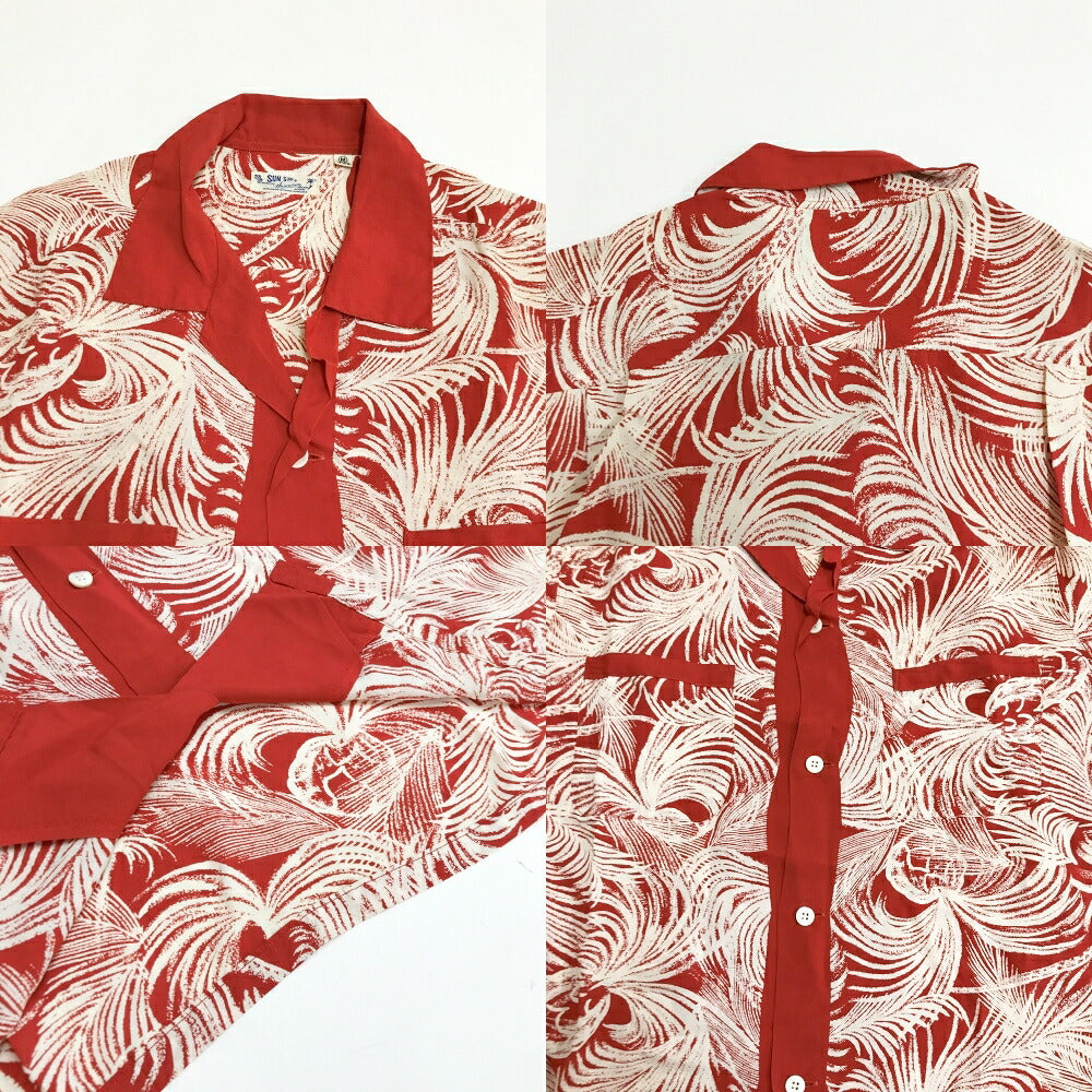 SUN SURF Island Pineapple Short Sleeve Shirt Red Size M