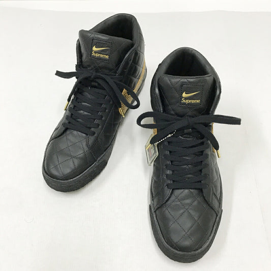 Supreme x Nike SB Blazer Mid Black Sneakers Size 27.5