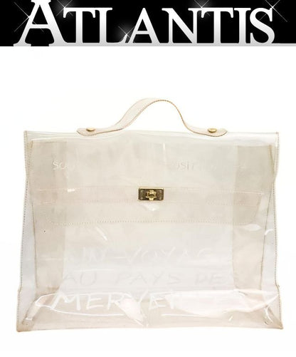 HERMES Vinyl Kelly Clear Handbag Size ONE SIZE