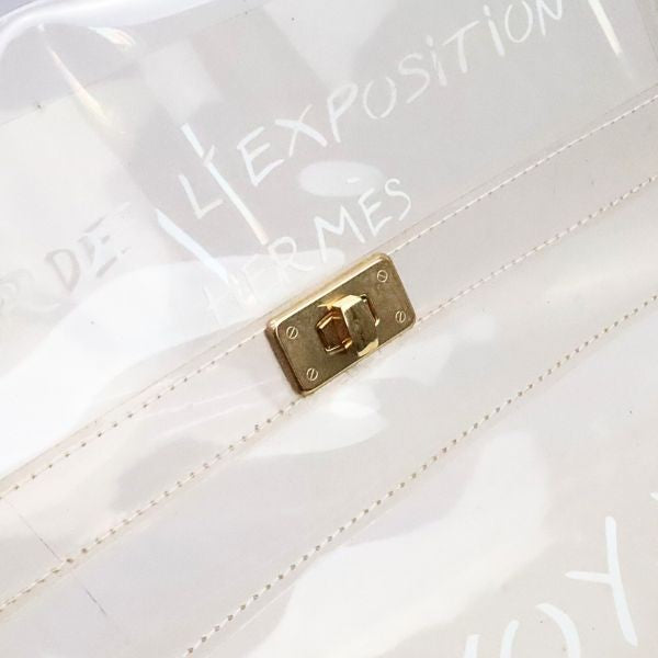 HERMES Vinyl Kelly Clear Handbag Size ONE SIZE