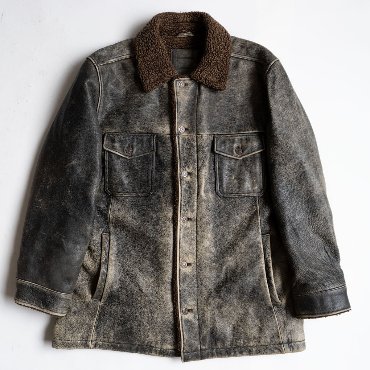 OLD GAP Distressed Shearling Jacket Size XL
