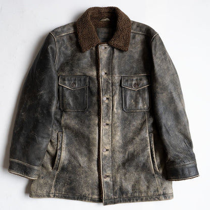 OLD GAP Distressed Shearling Jacket Size XL